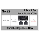 Rear Air Conditioner Back Ac Vent Grille Outlet Tab Clip Slider Repair Kit 9Y0819203B Compatible With PORSCHE CAYENNE 2018-2020 (Set Of 2)